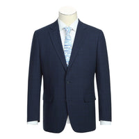 Lozano Collection - Men's 2 Piece Regular Fit Blue Check Suit