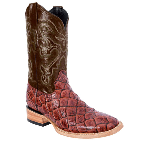 cognac fish print boot