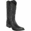 Black ostrich cowboy boot