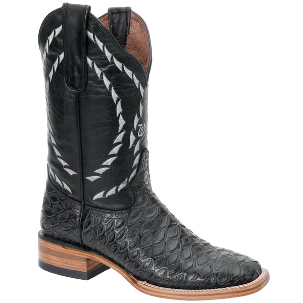 White Diamonds Black Anteater Boots - Print