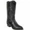 Smooth Ostrich Black Wingtip Cowboy Boot