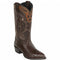 Brown Smooth Ostrich Cowboy Boot Wingtip