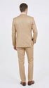 Men’s Camel Khaki Bronze Sharkskin 3-Piece Suit – Modern Wedding, Business and Formal Suit with Matching Vest