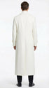 Mens Off-White Long Trench Coat – Overcoat with Classic Clean Design Duster Maxi Coat in Ivory Color