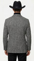 Men’s Grey Herringbone Winter Cowboy Blazer – Western Sport Coat Jacket