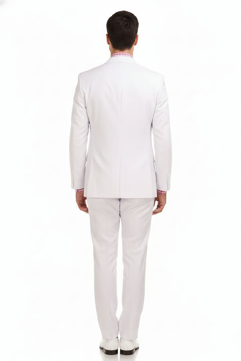 Men’s White Double-Breasted 3-Piece Suit Set – Premium Tailored Fit Formal Wedding and Evening Suit