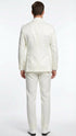 Men’s Ivory Double Breasted Tuxedo Dinner Jacket – Textured Blazer Paisley Texture Pattern in Off White Cream Color + Bowtie
