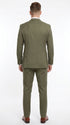 Men’s Olive Green Tone-on-Tone Shadow Pinstripe  3 Piece Suit – Modern Formal Suit with Vest Shadow Stripe