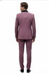 Men's Rose Pink Tuxedo Suit – Luxury Three-Piece Formal Wear with Black Satin Lapel Dusty Mauve Color