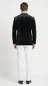 Men’s Black Velvet Tuxedo Blazer with Studded Lapel – Formal Evening Jacket
