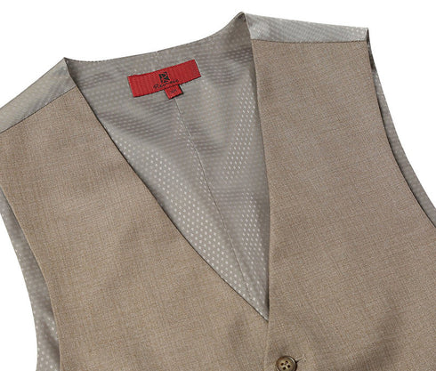 Vanderbilt Collection - Classic Dress Vest 5 Buttons Regular Fit In Taupe