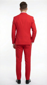 Vitali Red Double Breasted Suit – Men’s 2 Piece Formal Suit for Wedding, Prom and Special Events Modern Fit