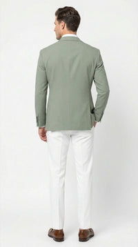 Men’s Sage Green Blazer – Two Button Notch Lapel Formal Jacket for Wedding, Summer and Party Wear in Light Green Sport Jacket