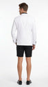 Men’s White and Black Tuxedo Suit with Shorts – Modern Formal Blazer and Short Pants Set for Wedding, Prom Suit