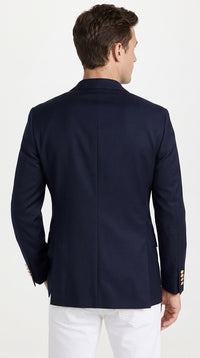 Men’s Navy Blue Club Blazer with Gold Buttons – Ted Lasso Inspired Classic Sport Coat