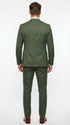 Men’s Forest Green Three Piece Suit – Double Breasted Vest Formal Wedding and Business Suit Set Olive Green Slim Fit