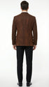 Men’s Zacchi Brown Textured Blazer – Classic Single Button Sport Coat with Notch Lapel Formal Jacket