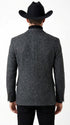 Men’s Charcoal Grey Herringbone Western Winter Blazer – Cowboy Sport Coat Jacket