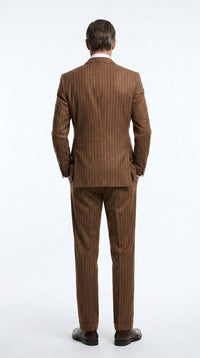 Men’s Vintage Brown Pinstripe Double-Breasted Suit – Classic 1920s Gatsby and 1930s 1940s 1950s Suit