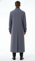 Men’s Full-Length Charcoal Grey Overcoat – Premium Microfiber Blend Long Dress Coat for Winter and Formal Wear in Gray Color