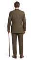 Men’s 1930s Brown Plaid 3 Piece Suit, Vintage Formal Wedding Business Dress Suit Set