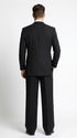Men’s Black Pinstripe 3-Piece Suit Wool Suit  – Classic Fit Single Button Suit with Wide Leg Pleated Pants By Tiglio Russo