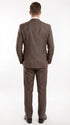 Men’s Brown Sharkskin 3 Piece Suit – Textured Two Button Vested Business Formal Suit for Wedding, Party Wear Vested