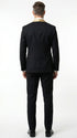 Men’s Black Suit with Gold Lapel – Luxury Formal Tuxedo Style Suit for Wedding, Prom, Party and Evening Wear