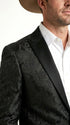 Men’s Black Paisley Western Cowboy Blazer – Classic Western Style Formal Jacket, Elegant Country Blazer Coat - saco para vaquero