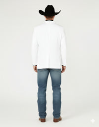 Mens White Western Blazer – Classic Cowboy Style Sport Coat for Formal - Cowboy Jacket
