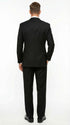 Tiglio Mens Black 3 Piece Suit – Single Button Classic Fit Pleated Wide Leg Pants Formal Business Church Suit - 100% Wool