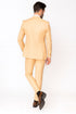 Mens Peach 3-Piece Suit – Double-Breasted Vest, Notch Lapel Blazer, Slim Fit Dress Pants