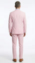 Men’s Pink Seersucker 2 Piece Suit, Lightweight Summer Dress Suit for Weddings, Prom, Parties, and Special Occasions