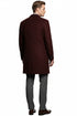 Men’s Burgundy Wool and Cashmere Car Coat – Classic Winter Topcoat for Business and Formal Wear