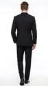Men’s Black Uniform Tuxedo – One-Button Satin Lapel Formal Suit for Weddings, Prom and Events