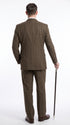 Men’s Edwardian Brown Plaid 3-Piece Suit – Vintage Double-Breasted Vest Wedding and Formal Suit