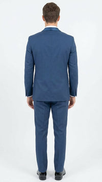 Men’s Indigo Sapphire Royal Blue Tuxedo Suit Set, Classic Formal Wedding Prom Dinner Jacket Tux Light Blue Cobalt Color