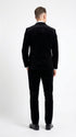 Men’s Black Velvet 2-Piece Suit – Notch Lapel Wedding, Prom and Formal Evening Suit