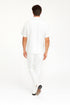 Men’s White Embroidered Guayabera Two-Piece Set – Short Sleeve Shirt and Pants