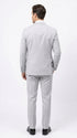 Men’s Light Grey Sharkskin 3 Piece Business Suit – Slim Fit Two Button Vested Wedding & Silver Suit