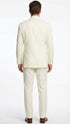 Men’s Ivory Tuxedo Suit with Satin Notch Lapel – Formal Wedding and Evening Wear Suit in Cream Off White Color