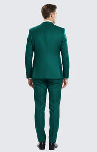 Men's Emerald Green Textured 3-Piece Suit Polk Dot Pattern Formal We OvercoatUSA Men's Emerald Green Textured 3-Piece Suit Polk Dot Pattern Formal We OvercoatUSA