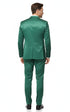 Mens Shiny emerald Green Sateen 2-Piece Slim Fit Suit – Formal Blazer and Pants Set Prom Wedding
