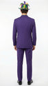 Men’s Purple Pinstripe Mardi Gras Suit | Three Piece Carnival Formal Suit with Vest