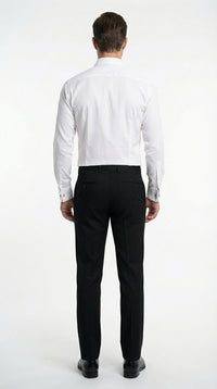 Mens White Herringbone Shadow and Tone on Tone Dress Shirt – Classic Formal Wedding