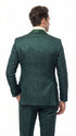 Mens Hunter Green Wedding Tuxedo Suit – Paisley Pattern Three Piece Formal Suit Set with Shawl Lapel for Groom, Prom in Emerald green
