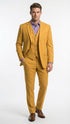 Men’s Mustard Yellow Three Piece Suit | 2 Button Notch Lapel Modern Fit in Gold Color - Church Suit