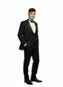 Men’s Black Peaky Blinders Style Three-Piece Tuxedo Suit – Classic Formal Suit with Blazer and Waistcoat Peak Lapel 1920s Style