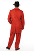 Men’s Red Pinstripe Zoot Suit – 1920s Gangster Pimp Style with Long Jacket & Matching Hat