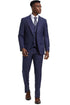 Men's Stacy Adams Vested One Button Wide Peak Lapel Windowpane Plaid Suit in Eggplant Purple